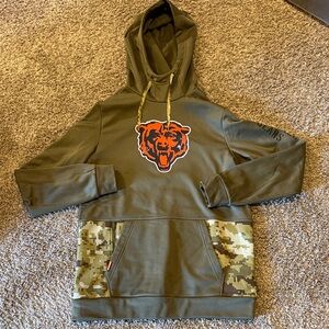 Olive Green Hoodie with Bear Logo